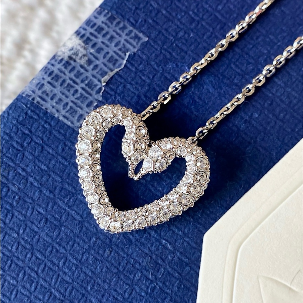 Swarovski “Sublima” White Heart Pendant Necklace - Picture 4 of 14